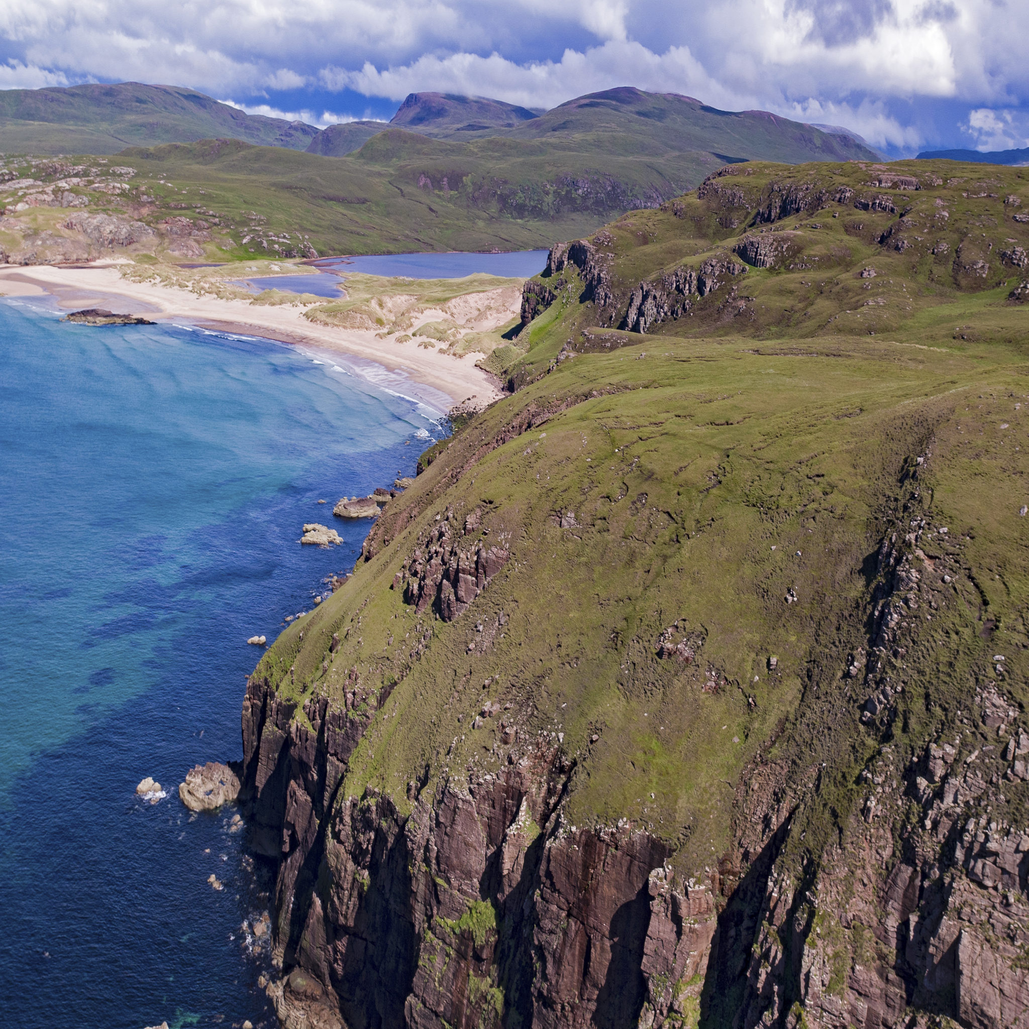 Sandwood Bay Sutherland Scotland and Am Buachaille by Aaron Sneddon