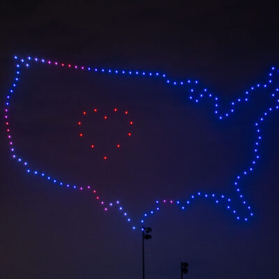 A large drone light show flew in Parker, Colorado on July 4th, 2022