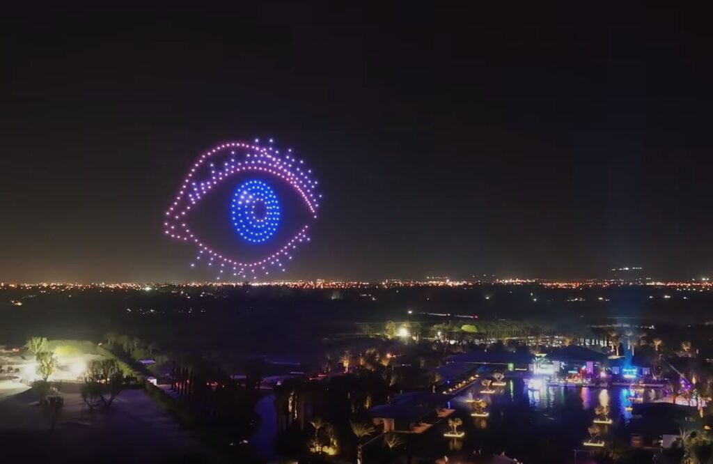 Coachella party drone light show