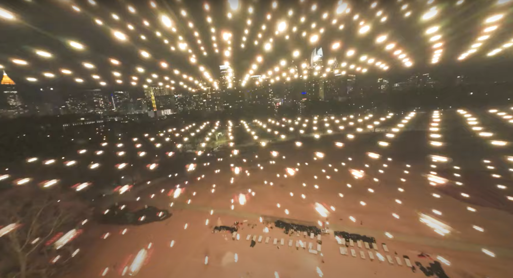 Large drone show over Atlanta