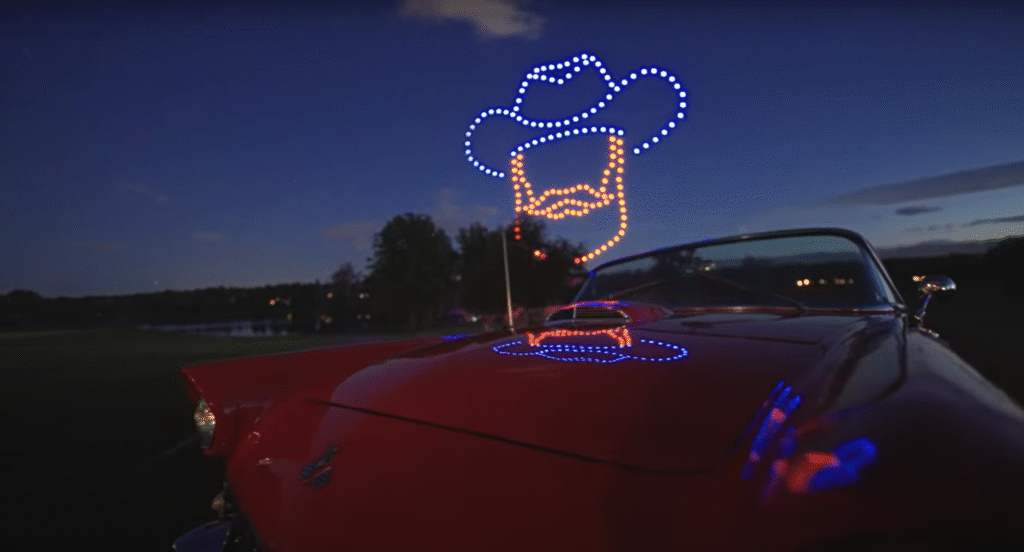 A large drone show in Denver, Colorado