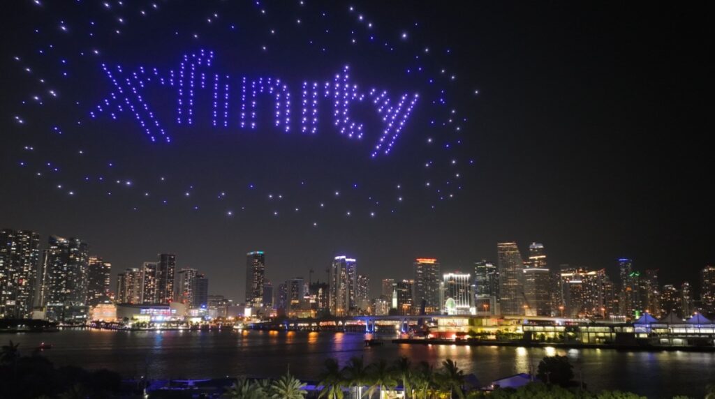 xfinity Lighting up Miami with a drone show